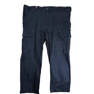 Duluth Trading Flex Fire Hose Cargo Work Pants Mens 44x29 Navy Relaxed Fit 45507